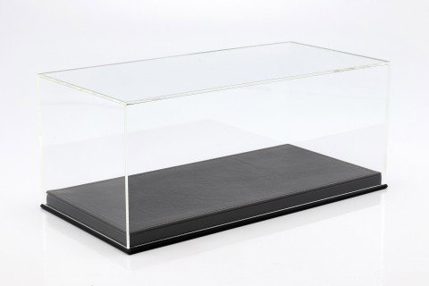 Alta calidad escaparate con plato base fuera de cuero para modelo carros en escala 1:18 negro SAFE