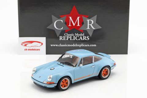 Singer Coupé Dubai modification of a Porsche 911 gulf blue / orange 1:18 CMR