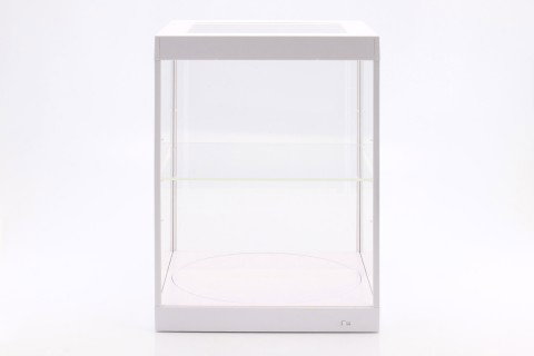 Einzelvitrine mit LED-Beleuchtung und Drehteller für Modellautos im Maßstab 1:18 weiß Triple9