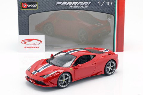 Ferrari 458 Speciale rouge / Blanc / bleu 1:18 Bburago