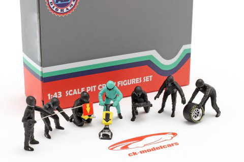 Formel 1 Pit Crew Figuren-Set #1 Team Schwarz 1:43 American Diorama