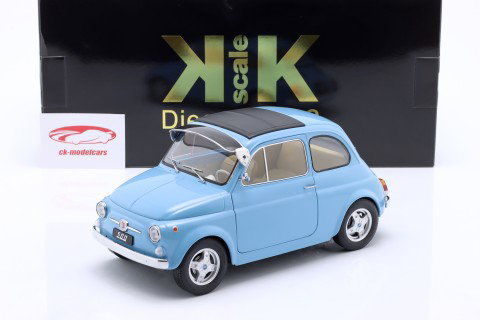 Fiat 500 F Custom year 1968 light blue 1:12 KK-Scale