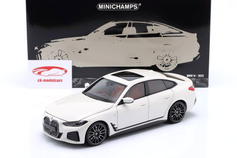 BMW i4 M50 Année de construction 2022 blanc métallique 1:18 Minichamps