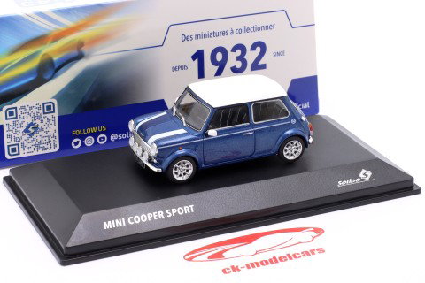 Mini Cooper Sport Pack Ano de construção 1994 azul 1:43 Solido