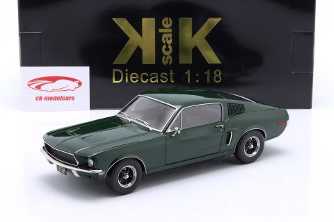 Ford Mustang GT Fastback Bullitt Année de construction 1968 vert foncé 1:18 KK-Scale