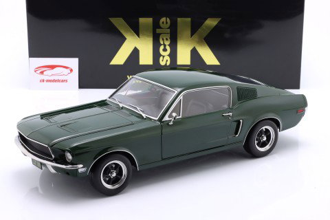 Ford Mustang GT Fastback Bullitt Année de construction 1968 vert foncé 1:12 KK-Scale