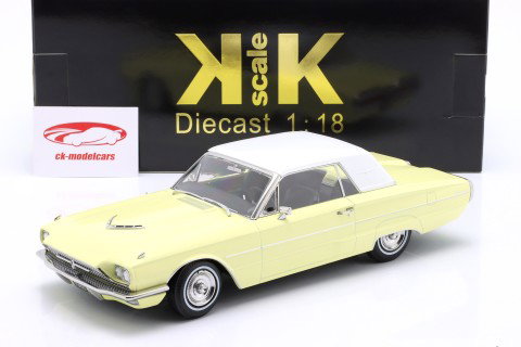 Ford Thunderbird Hardtop Coupe Baujahr 1966 hellgelb / weiß 1:18 KK-Scale