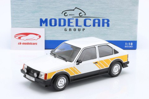 Opel Kadett D SR year 1983 white / yellow 1:18 ModelCar Group