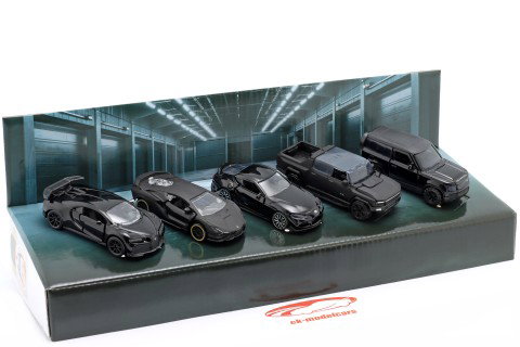 5-Car Set Black Edition Conjunto para presente 1:64 Majorette