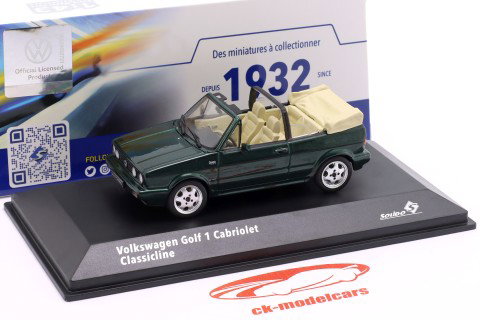 Volkswagen VW Golf I Conversível Classic Line 1992 verde escuro metálico 1:43 Solido