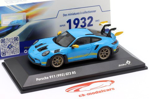 Porsche 911 (992) GT3 RS Année de construction 2023 Riviera bleu 1:43 Solido