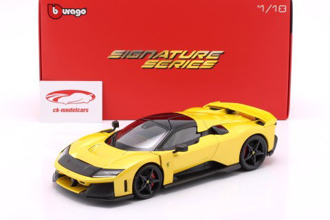 Ferrari F80 Année de construction 2024 tristrato jaune 1:18 Bburago Signature
