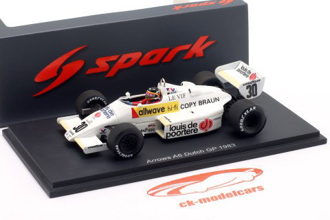 Thierry Boutsen Arrows A6 #30 Hollandsk GP formel 1 1983 1:43 Spark