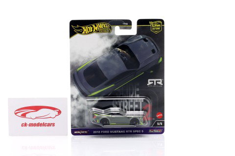 Ford Mustang RTR Spec 5 Année de construction 2018 gris / jaune 1:64 HotWheels