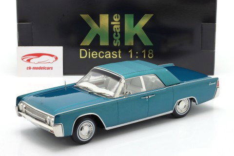 Lincoln Continental conversível Ano de construção 1963 turquesa metálico 1:18 KK-Scale