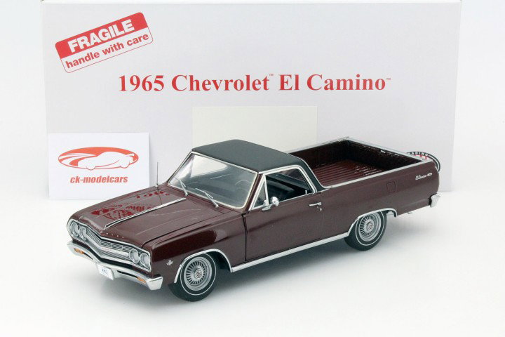 Chevrolet El Camino mit schwarzem Dach Baujahr 1965 rotbraun 1:18 GMP