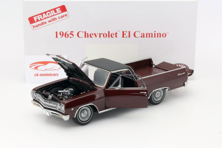 Chevrolet El Camino mit schwarzem Dach Baujahr 1965 rotbraun 1:18 GMP