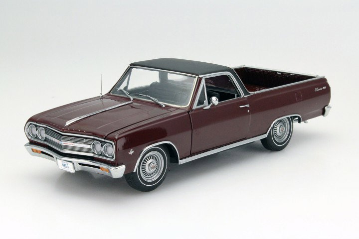Chevrolet El Camino mit schwarzem Dach Baujahr 1965 rotbraun 1:18 GMP