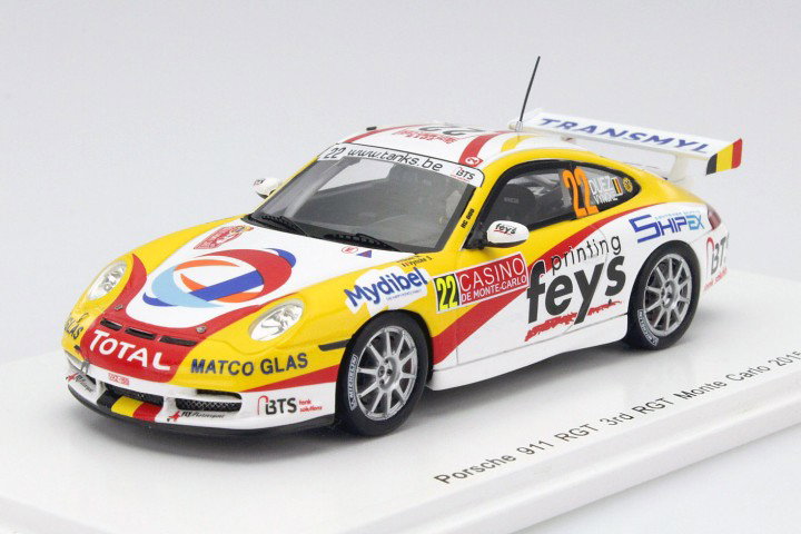 Porsche 911 RGT #22 3rd RGT Monte Carlo 2015 Duez / Vyncke 1:43 Spark