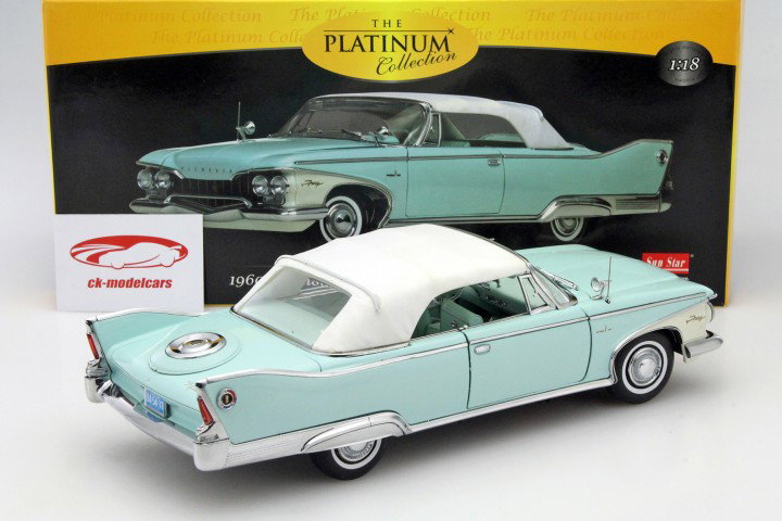 Plymouth Fury Closed Convertible år 1960 turkis 1:18 SunStar