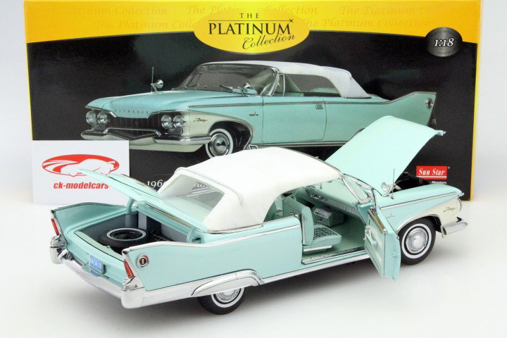 Plymouth Fury Closed Convertible år 1960 turkis 1:18 SunStar