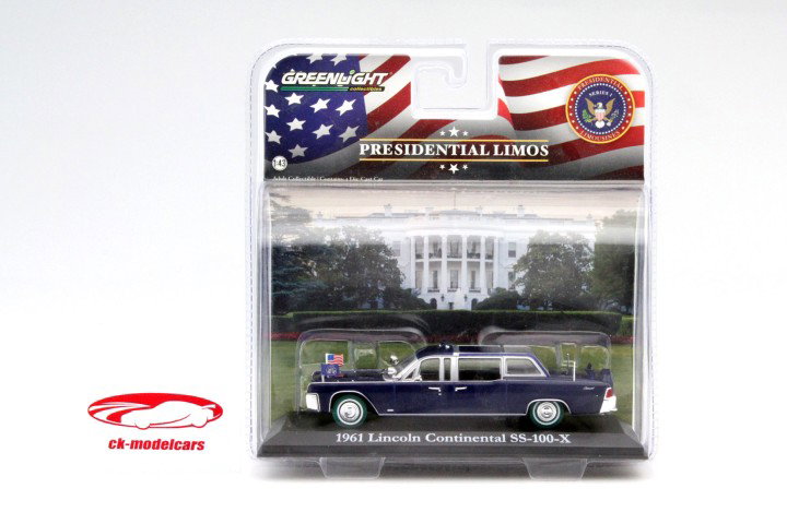 Lincoln Continental SS-100-X Year 1961 John F. Kennedy blue / green 1:43 Greenlight