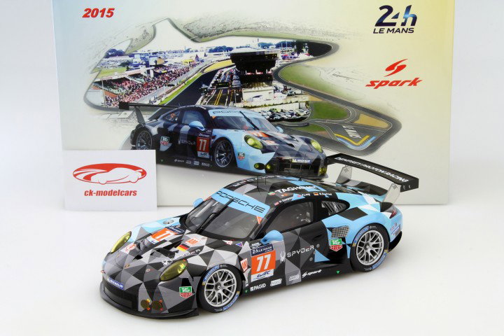 Porsche 911 RSR #77 24h LeMans 2015 Dempsey, Long, Seefried 1:18 Spark