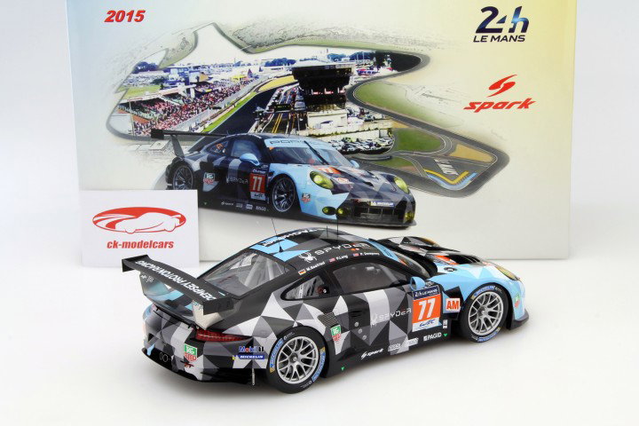 Porsche 911 RSR #77 24h LeMans 2015 Dempsey, Long, Seefried 1:18 Spark