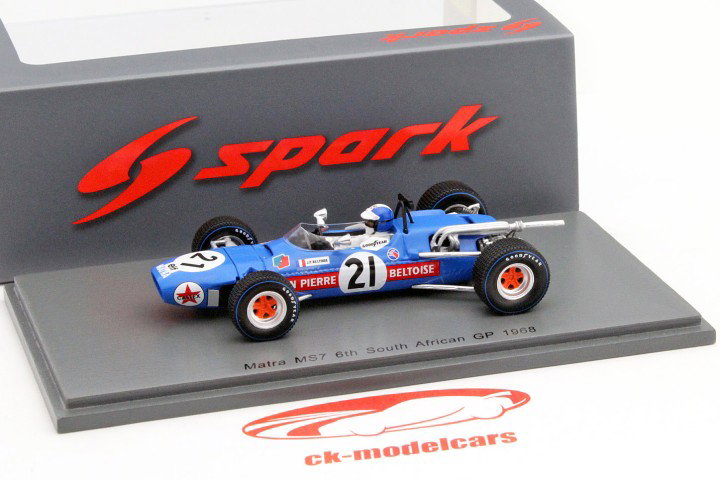 Jean-Pierre Beltoise Matra MS7 #21 South Africa GP formula 1 1968 1:43 Spark