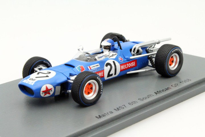 Jean-Pierre Beltoise Matra MS7 #21 South Africa GP formula 1 1968 1:43 Spark