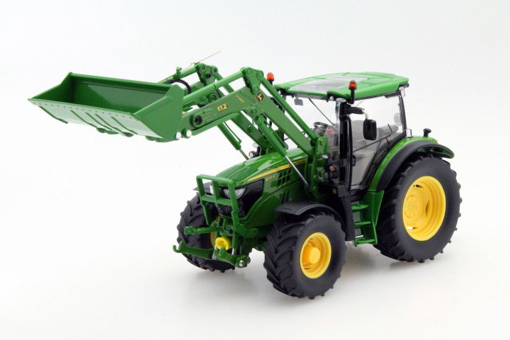 John Deere 6125R tractor with front loaders green 1:32 Wiking