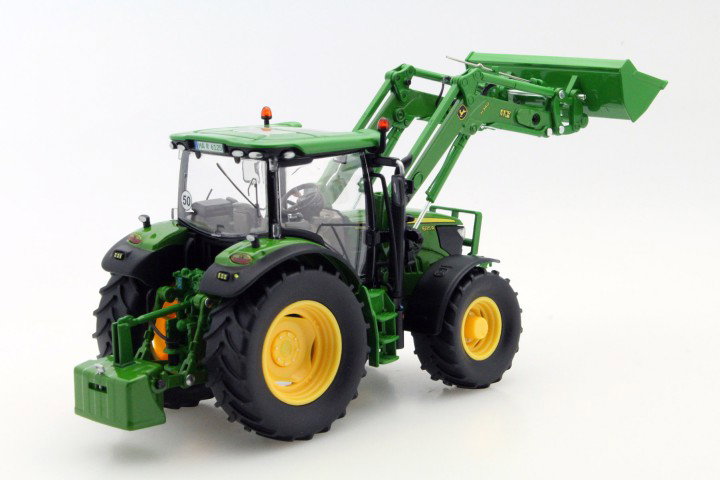 John Deere 6125R tractor with front loaders green 1:32 Wiking