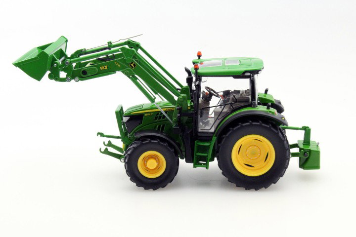 John Deere 6125R tractor with front loaders green 1:32 Wiking