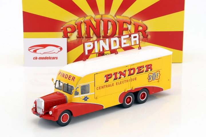 Bernard 28 Electrical Truck Pinder Zirkus Baujahr 1951 gelb / rot 1:43 Direkt Collections