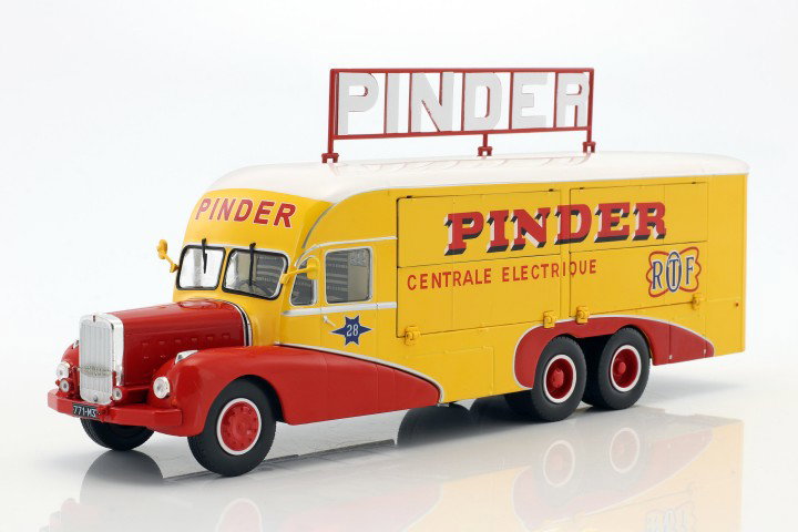 Bernard 28 Electrical Truck Pinder Zirkus Baujahr 1951 gelb / rot 1:43 Direkt Collections