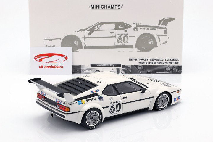 BMW M1 Pro Car #60 winnaar Pro Car serie Zolder 1979 de Angelis 1:18 Minichamps