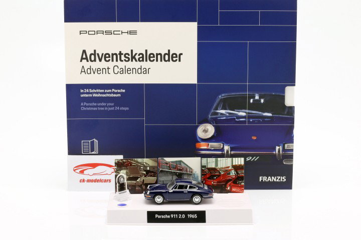 Porsche Calendrier de l'Avent: Porsche 911 bleu 1:43 Franzis