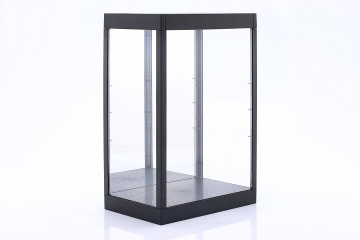 Einzelvitrine mit LED-Beleuchtung und Spiegel für Figuren Maßstab 1:6 schwarz Triple9