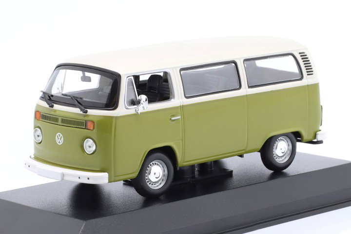 Volkswagen VW T2 Bus Byggeår 1972 grøn / hvid 1:43 Minichamps