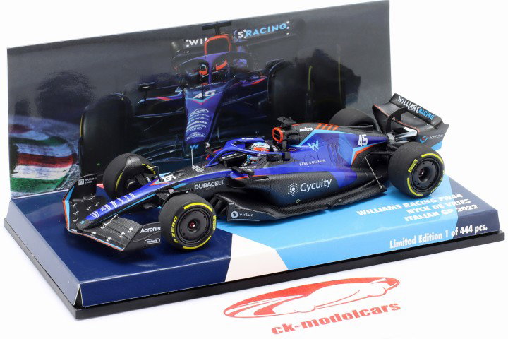 N. de Vries Williams FW44 #45 italiano GP Fórmula 1 2022 Signature Edition 1:43 Minichamps
