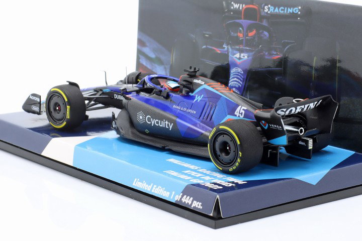 N. de Vries Williams FW44 #45 italiano GP Fórmula 1 2022 Signature Edition 1:43 Minichamps