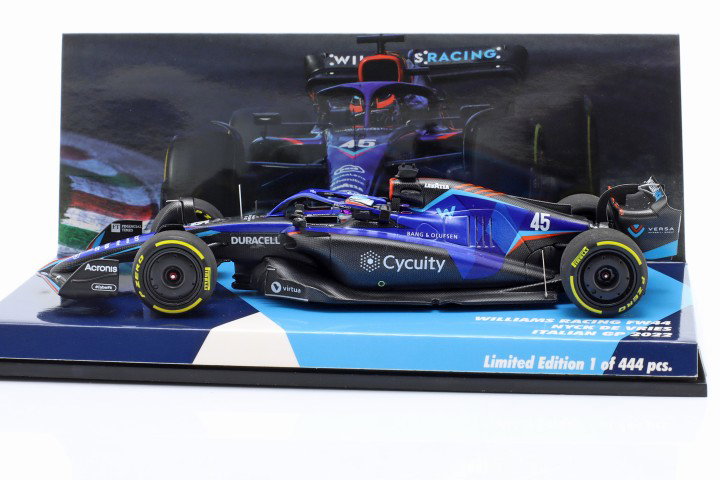 N. de Vries Williams FW44 #45 italiano GP Fórmula 1 2022 Signature Edition 1:43 Minichamps