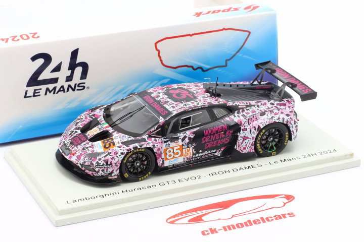 Lamborghini Huracan GT3 Evo 2 #85 Iron Dames 24h LeMans 2024 Bovy, Frey, Gatting 1:43 Spark