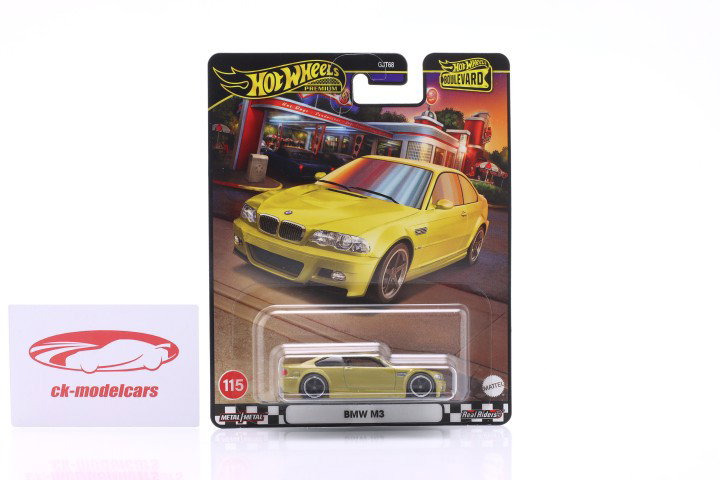 BMW M3 geel metalen 1:64 HotWheels