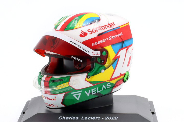 C. Leclerc Scuderia Ferrari #16 4th Brazil GP Formula 1 2022 helmet 1:5 Spark Editions