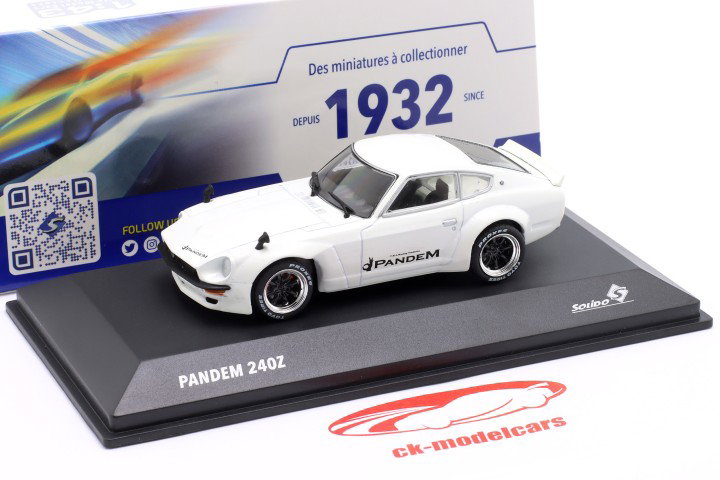 Datsun 240Z Pandem Rocket Bunny Byggeår 1973 hvid 1:43 Solido