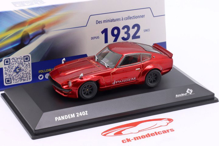 Datsun 240Z Pandem Rocket Bunny Bouwjaar 1973 rood 1:43 Solido