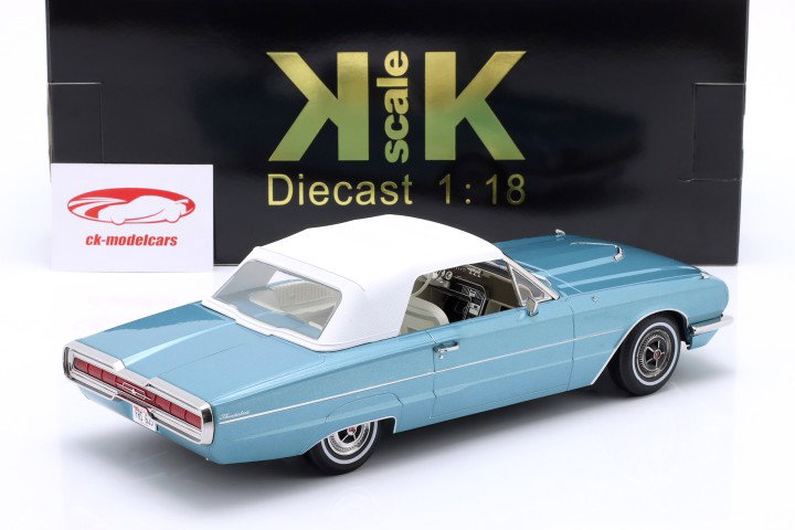 Ford Thunderbird converteerbaar Bouwjaar 1966 lichtblauw metalen 1:18 KK-Scale