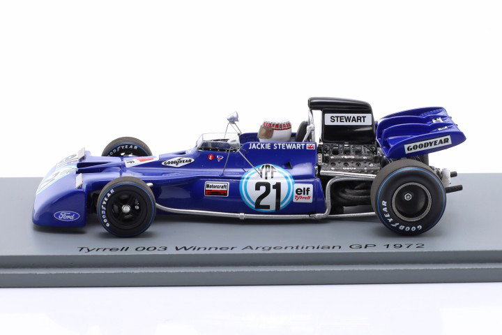 Jackie Stewart Tyrrell 003 #21 vinder Argentina GP formel 1 1972 1:43 Spark