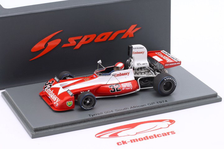 Eddie Keizan Tyrrell 004 #32 África do Sul GP fórmula 1 1974 1:43 Spark